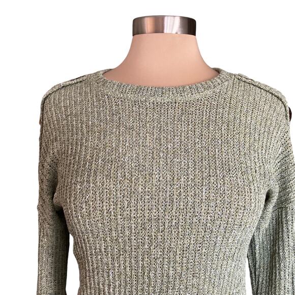 We The Free Sage Green Loose Weave Beachy Sweater MED Fall Casual Fall Winter - Picture 7 of 7